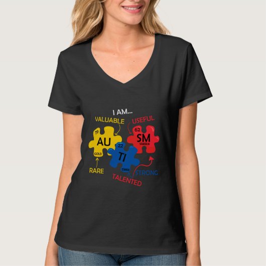 Rd Autism Awareness Periodic Table Elements Autism T-shirt (Voorkant)
