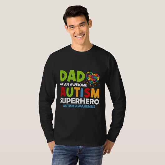 Rd Autisme Pap van een Geweldige superheld Autisme T-shirt (Voorkant volledig)