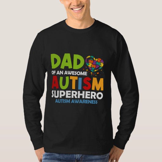 Rd Autisme Pap van een Geweldige superheld Autisme T-shirt (Voorkant)
