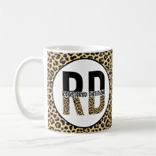 RD Registered Dietitian Cheetah Print RD Gifts Koffiemok