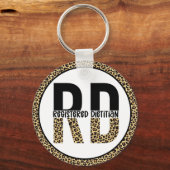 RD Registered Dietitian Cheetah Print RD Gifts Sleutelhanger (Voorkant)