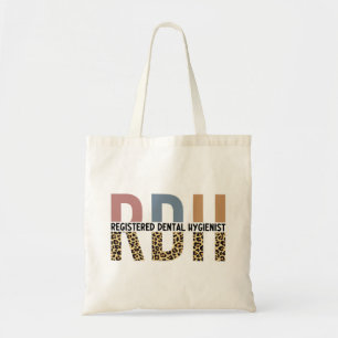 RDH Geregistreerd mondhygiënist Luipaard Typografi Tote Bag
