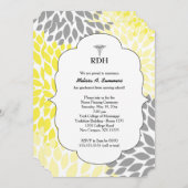 RDH RN BSN afstuderen ceremonie nodigt geel grijs  Kaart (Voorkant / Achterkant)