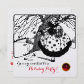 RDS TREE EN CHRISTMAS LADY Black White Gem Kaart (Voorkant / Achterkant)