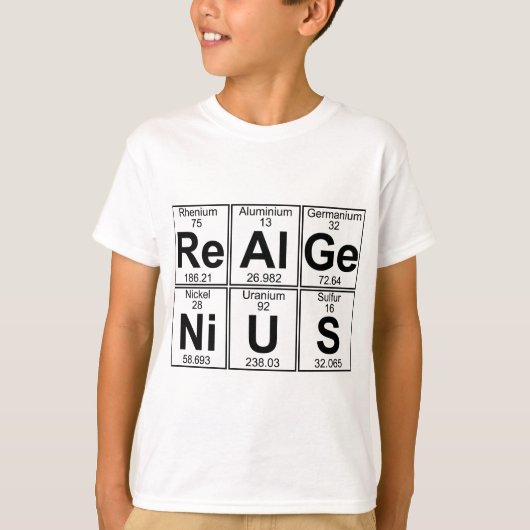 Re-Al-Ge-Ni-U-S (echt geniaal) - Volledig T-shirt (Voorkant)