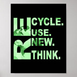 Re Cycle Gebruik nieuwe Think Mannen Vrouwen Recyc Poster