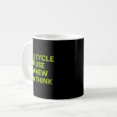 Re Cycle Use New Think Earthday Save The Enviormen Koffiemok (Voorkant links)