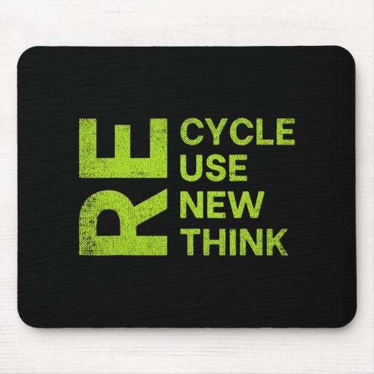 Re Cycle Use New Think Earthday Save The Enviormen Muismat (Voorkant)