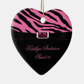 RE-DO Zebra Print en Roze juwelen 16 Keepomwille Keramisch Ornament (Rechts)