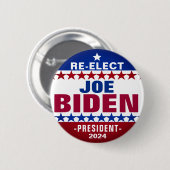 RE-ELECT Joe Biden 2024 Campaign Button (Voorkant /achterkant)
