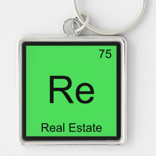 Re - Real Estate Chemistry Element Symbol Funny T Sleutelhanger