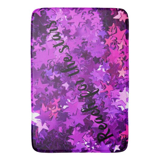 Reach for the Stars Paarse Bath Mat (Voorkant Verticaal)