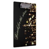 Reach for the stars Shooting Gold Stars on Black Klembord (Rechts)