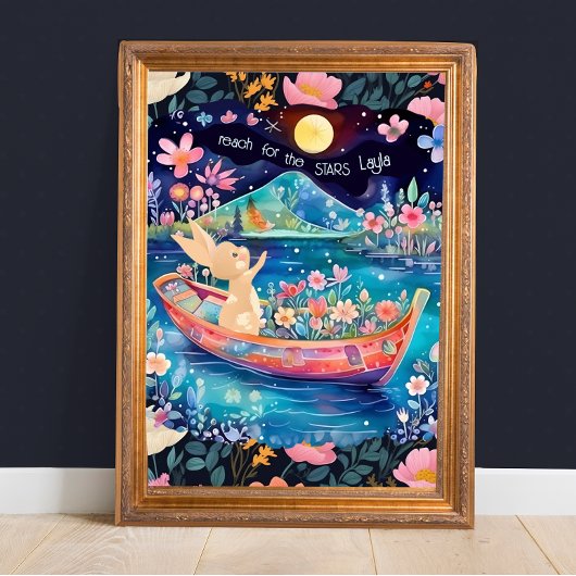 Reach for the Stars Woodland Bunny bloemstuk  Poster