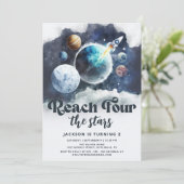 Reach Four the Stars Galaxy Modern 4e Verjaardag Kaart (Staand voorkant)