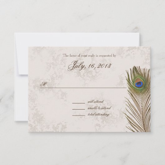 Reactie met Pauwveer RSVP Kaartje (Voorkant)