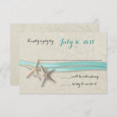 Reactie op Starfish and Ribbon Beach RSVP Kaartje (Voorkant / Achterkant)