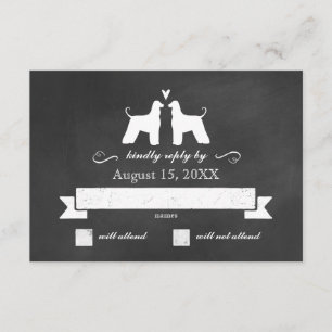reactie van Afghan Hound Silhouettes Weddenschap R RSVP Kaartje