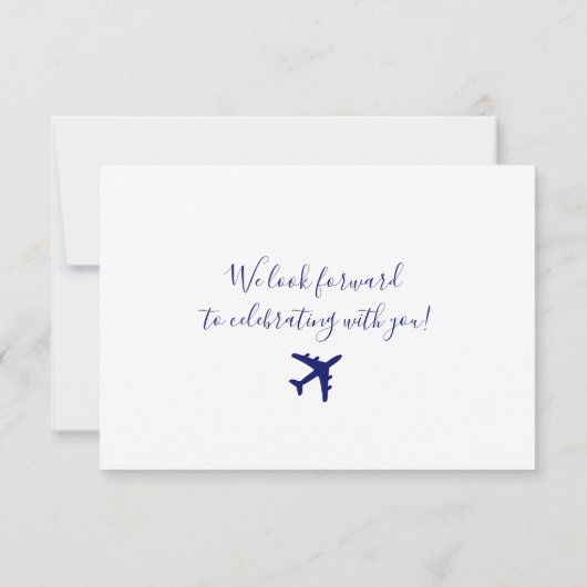 Reactie van reisthema's voor tickets met instapmod RSVP kaartje (Achterkant)