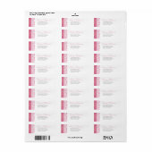 Reactieadres voor roze en witte bruiloft etiket (Full Sheet)