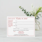 Reactieformulier reünie klasse Varsity Stripe Kaart (Staand voorkant)