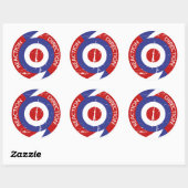 Reactierichting retro mod doelen ronde sticker (Vel)