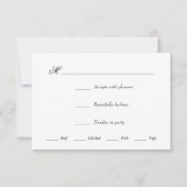 Réaction Rsvp minimale en noir et blanc Barre Mitz (Devant)