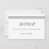 Réaction Rsvp minimale en noir et blanc Barre Mitz (Dos)