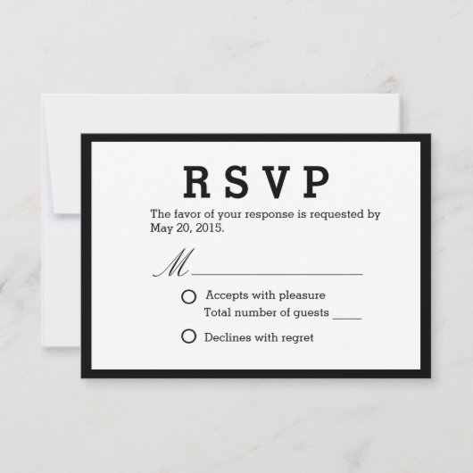 Réaction RSVP minimaliste et élégante au mariage (Devant)