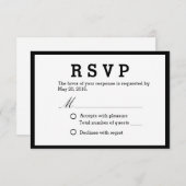 Réaction RSVP minimaliste et élégante au mariage (Devant / Derrière)