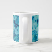 Reactive Glaze Deep Blue Green Fluid Texture Mug Extra Grote Beker (Achterkant)