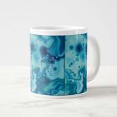 Reactive Glaze Deep Blue Green Fluid Texture Mug Extra Grote Beker (Voorkant rechts)