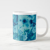 Reactive Glaze Deep Blue Green Fluid Texture Mug Extra Grote Beker (Rechts)