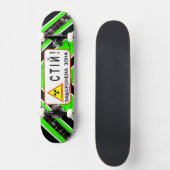 Reactor 4 - "ACTRAD"-waarschuwing voor radioactiev Skateboard (Voorkant)