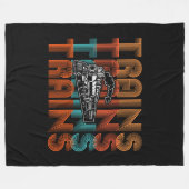 reactortreinen met tekststoommotor fleece deken (Voorkant (Horizontaal))