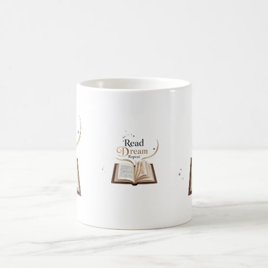 Read Dream Repeat Ceramic Mug - Flaming Book (Centre)