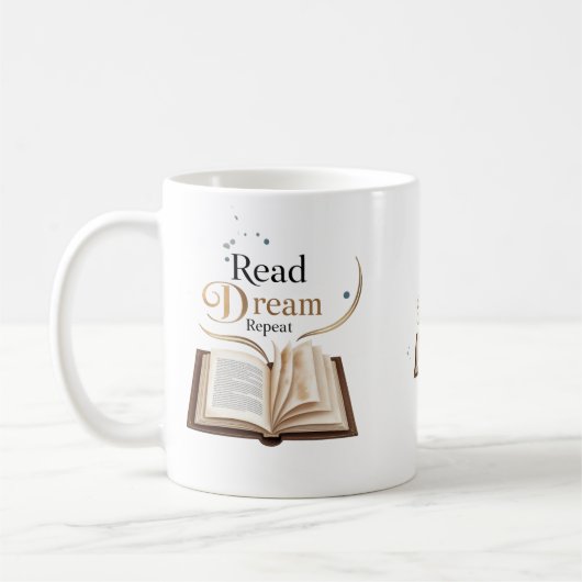 Read Dream Repeat Ceramic Mug - Flaming Book  (Gauche)