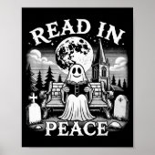 Read In Peace Ghost Reading Books Funny Halloween Poster (Voorkant)