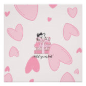 Read • Love • Display – Cat & Book Glossy Poster (Devant)