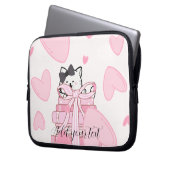 Read • Love • Protect – Cat Book Electronics Bag Laptop Sleeve (Voorkant Links)