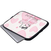 Read • Love • Protect – Cat Book Electronics Bag Laptop Sleeve (Voorkant onderkant)