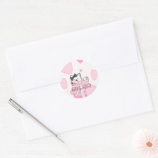 Read • Love • Stick – Cat & Book Sticker (Enveloppe)