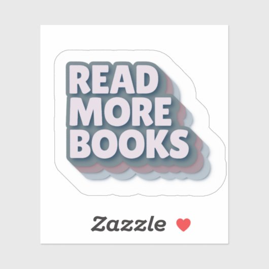 Read More Books Retro Typography Sticker (Feuille)