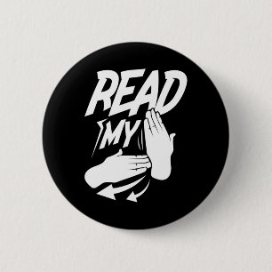 Read My Hand Dove Amerikaanse Gebarentaal  Ronde Button 5,7 Cm