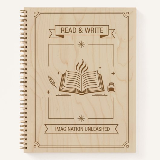 Read & Write Wood Carved Imagination Journal Notitieboek (Voorkant)