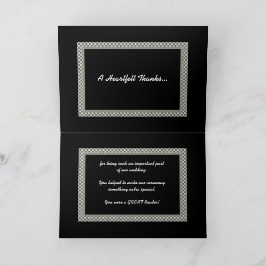 READER Damier Mariage MERCI (Intérieur)