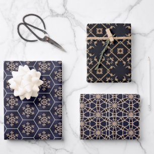 Reader- en Gold Geometric Wrapping Paper Set