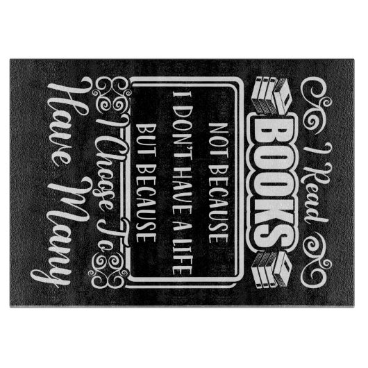 Reader Gift Ik heb veel boeken Snijplank (Voorkant)