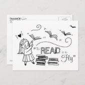 Reader Girl à lire est à voler carte postale (Devant / Derrière)