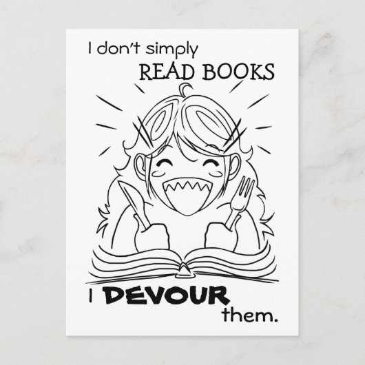 Reader Girl Eats Briefkaart (Voorkant)